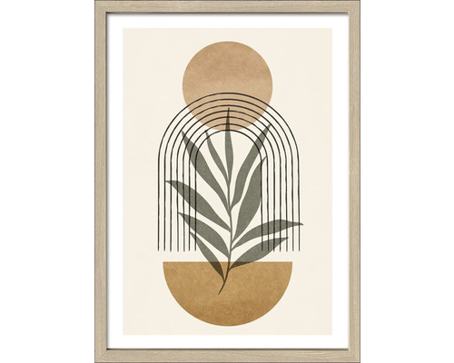 Decoratieve wandfoto met plantmotief in houten frame