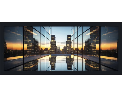 Decoratieve wandspiegel met stadsgezicht