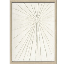 Decoratieve wandafbeelding met abstract stralenpatroon in een lijst