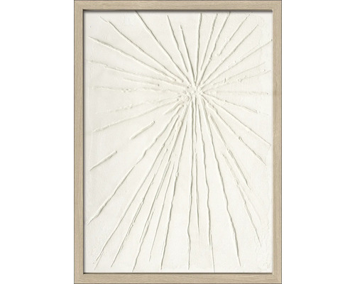 Decoratieve wandafbeelding met abstract stralenpatroon in een lijst