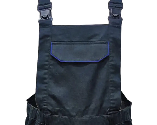 Detailopname van een werkbroek met borstzak