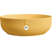 Gele plantenpot met Elho logo