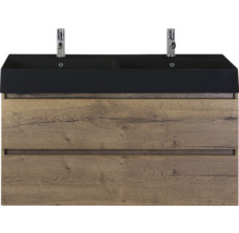 Wastafelonderkast met twee wastafels en twee laden