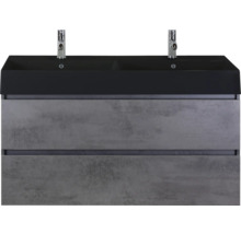 Wastafelonderkast met twee wastafels en twee laden