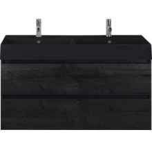 Wastafelonderkast met twee laden en twee wastafels