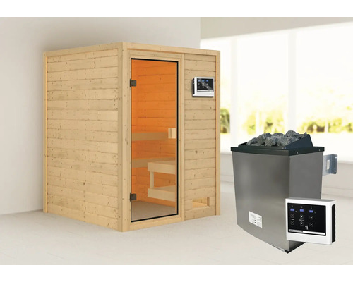 Sauna met saunakachel en bediening