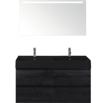 Wastafelcombinatie met spiegel en twee wastafels