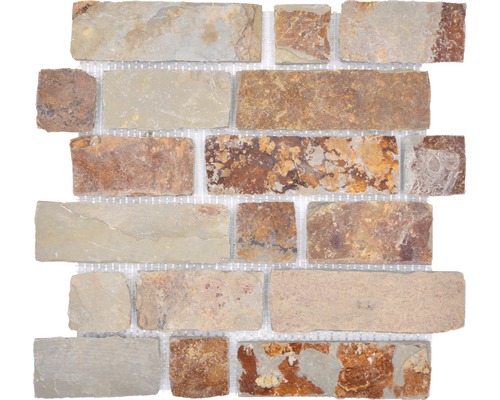 Natuursteen mozaïek XMS546N Brons antraciet grijs 32,7x30,7 cm Natuursteen mozaïektegel