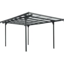 Vrijstaande overkapping met transparant dak voor terrasbescherming