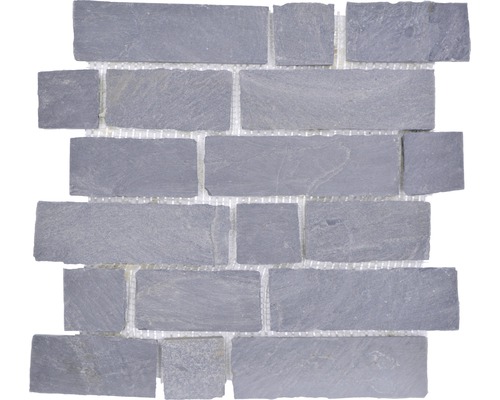 Natuursteen mozaïek XMS547N zwart 32,7x30,7 cm Mozaïektegel van leisteen in onregelmatig formaat