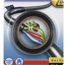 Isolerende tape rol met schokgevaar symbool, niet brandbaar symbool en IEC-Norm 60454-3-1 symbool