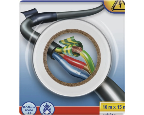 TESA Iso Tape isolatietape wit 10 m x 15 mm Elektrische installatietape, 10 meter bij 15 millimeter
