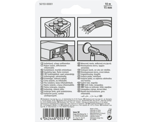 Illustraties voor het gebruik van moeilijk ontvlambare isolatietape