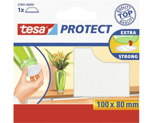 TESA Protect beschermvilt wit 8x10 cm Tesa Protect viltglijders, 100 x 80 mm, voor bescherming van oppervlakken