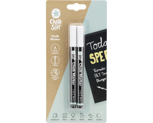 Krijtstift wit 2-6 mm set van 2