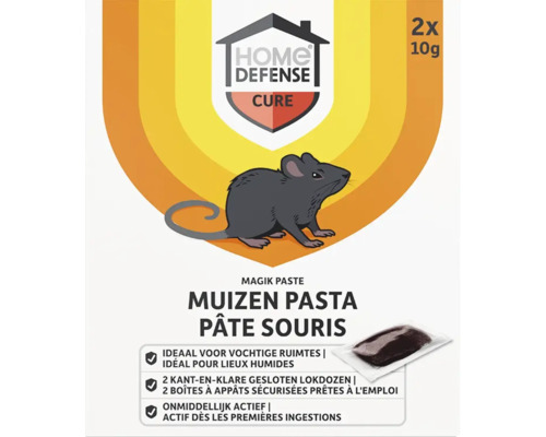 HOME DEFENSE Muizen pasta met lokdoos 2 st.