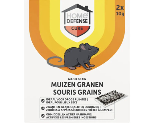 HOME DEFENSE Muizen granen met lokdoos 2 st.