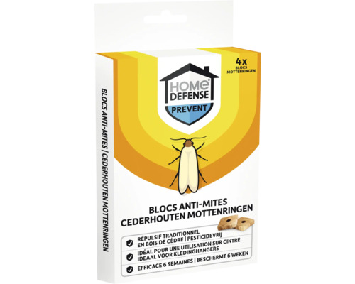 Home Defense Mottenringen, 4 stuks, cederhout