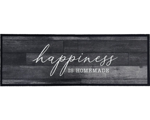 Loper Entry Happiness is Homemade hout grijs 50x150 cm