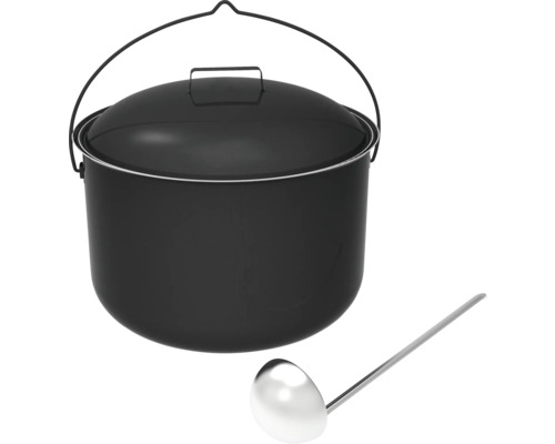 TENNEKER Goulashpan 14 L Zwarte kookpot met deksel en pollepel