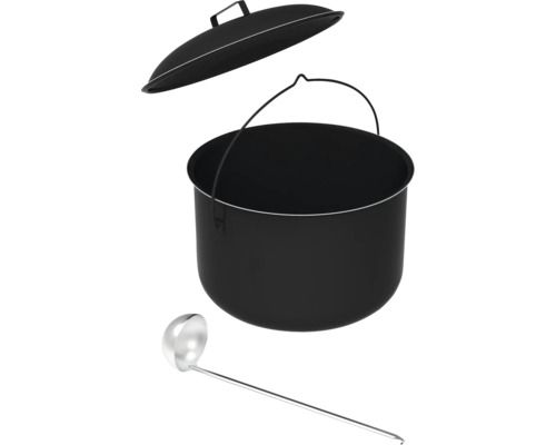 Ketel met deksel en soeplepel