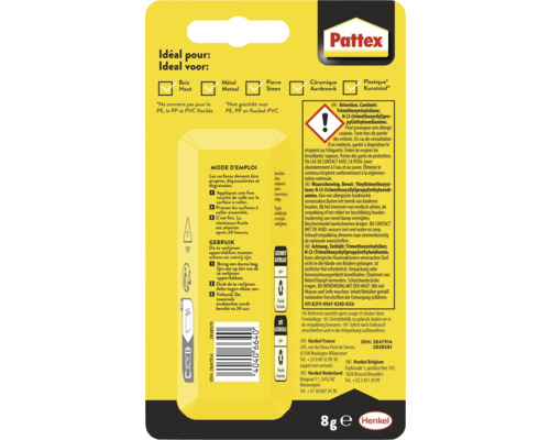 Pattex lijm geschikt voor hout, metaal, steen, keramiek en kunststof