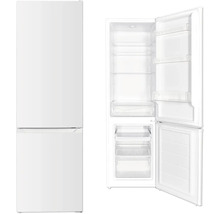 Witte koel-vriescombinatie met open deuren
