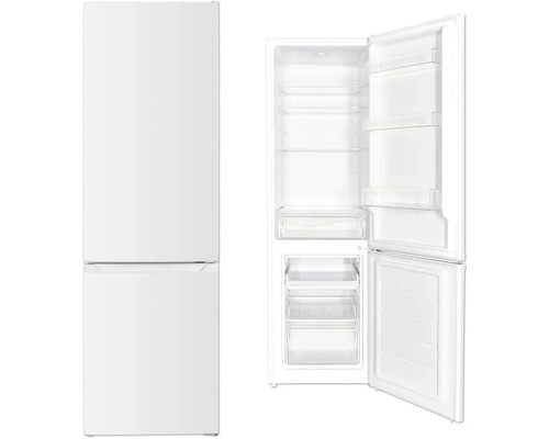 Witte koel-vriescombinatie met open deuren