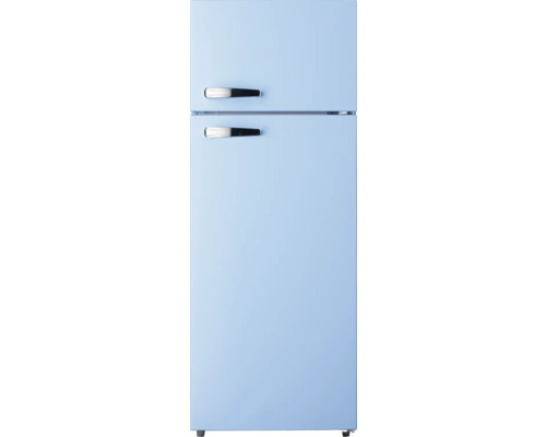 Retro koel-vriescombinatie met twee deuren en handgrepen