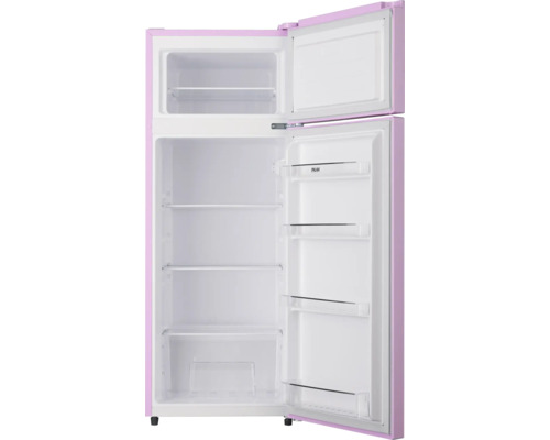 Geopende koelkast met planken