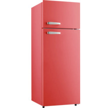 Vrijstaande koel-vriescombinatie met twee deuren en metalen handgrepen