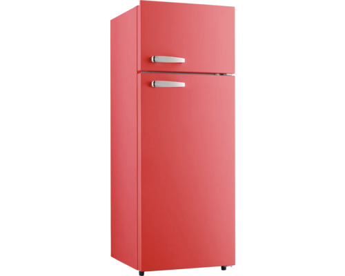 Vrijstaande koel-vriescombinatie met twee deuren en metalen handgrepen