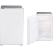 Vrijstaande koelkast, gesloten en open weergegeven