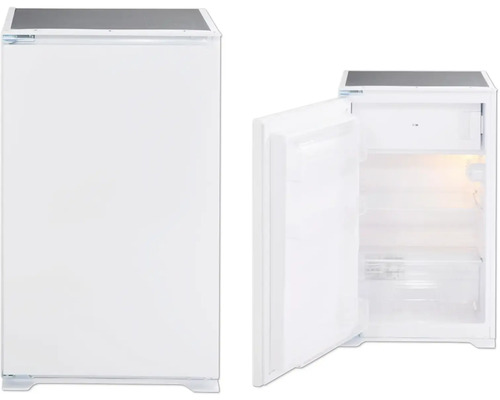 Vrijstaande koelkast, gesloten en open weergegeven