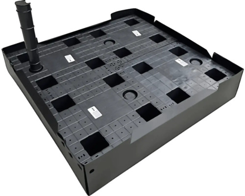 BERA WaterUps Wicking Kits vouwbare reservoir 0880 zwart, 68 L, 80x80x15 cm Zwarte plantenbakonderzetter met waterafvoer