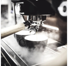 Espressomachine die espresso zet in twee kopjes