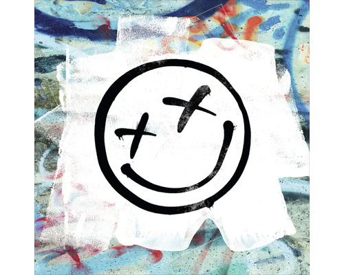 Afbeelding met smileygezicht met X-ogen op gespoten muur