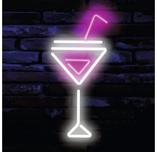 Neonreclame met cocktailglas motief