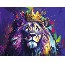 Schilderij van een leeuw met een kroon