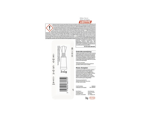 Loctite secondelijm 3x1 gram verpakking