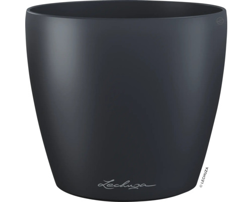 LECHUZA Bloempot Classico Color Deco Kunststof antraciet Ø 14 cm H 15,2 cm Zwarte bloempot voor binnen