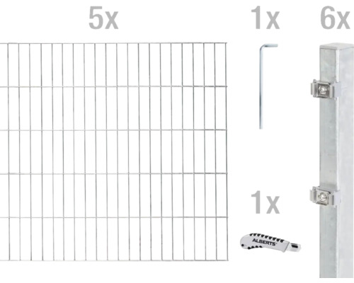 ALBERTS Dubbelstaafmat set 6/5/6 1000 x 100 cm thermisch verzinkt