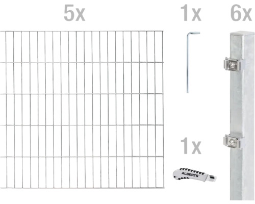 ALBERTS Dubbelstaafmat set 6/5/6 1000 x 120 cm thermisch verzinkt