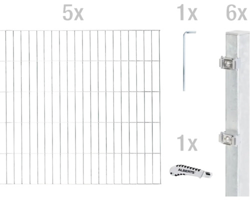 ALBERTS Dubbelstaafmat set 6/5/6 1000 x 140 cm thermisch verzinkt