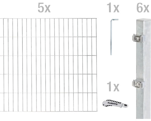 ALBERTS Dubbelstaafmat set 6/5/6 1000 x 160 cm thermisch verzinkt