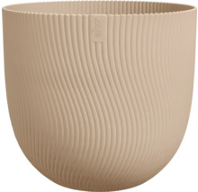 Beige bloempot met golvende textuur