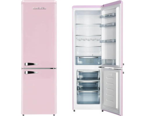 Retro koel-vriescombinatie, open en gesloten weergave