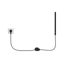 Staande lamp met stekker, kabel en voetschakelaar