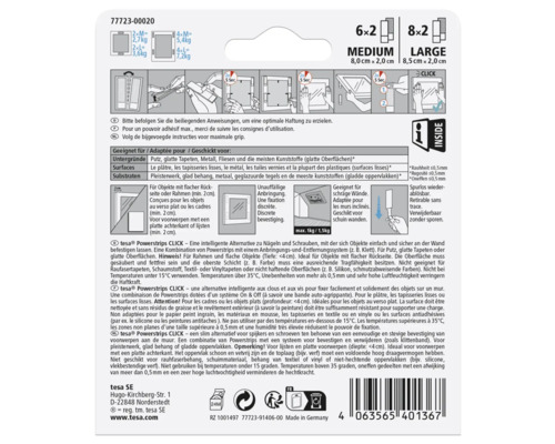 tesa Powerstrips CLICK voor het eenvoudig en veilig bevestigen van objecten aan de muur