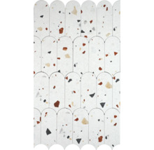 Patroon van witte terrazzo mozaïektegels